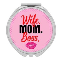 Wife Mom Boss : Gift Compact Mirror Women Mother - £10.21 GBP
