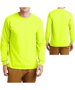 Mens Long Sleeve T-Shirt Gildan Safety Green Orange ANSI High Vis Sizes ... - £9.43 GBP+