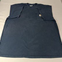Carhartt Loose Fit Men's Blue Cotton Blend Crewneck T-Shirt Size 3XL Chest 59" image 8