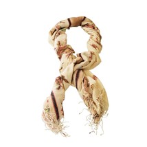 Roberto Cavalli Off White &amp; Floral Long Rectangle Scarf Foulard Wrap Ech... - $207.90