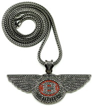 WINGS New Pendant &amp; 36 Inch Long Franco Necklace B Style Chain - £38.88 GBP