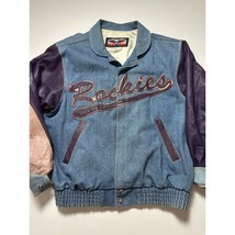 Colorado Rockies Vintage Denim Jacket with Leather Sleeves - £95.74 GBP