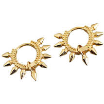 Anyco Earrings Gold Plated Bohemian Geometric Spike Rivet Ear Buckle For Women - £25.31 GBP