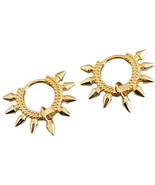 Anyco Earrings Gold Plated Bohemian Geometric Spike Rivet Ear Buckle For... - €27,35 EUR