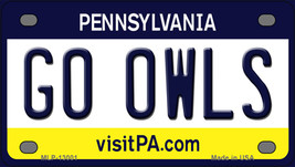 Go Owls Pennsylvania Novelty Mini Metal License Plate Tag - $14.95