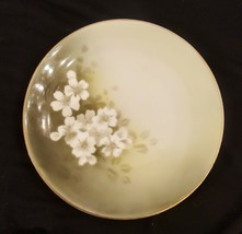 RS Germany Porcelain Dessert Plate Green Floral Bone China Gold Rim Whit... - £11.58 GBP