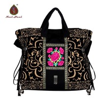 Exotic classic blcak canvas embroidery women Handbags Naxi.Hani brand Vintage fa - £111.98 GBP