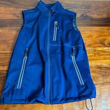 33000ft Mens Softshell Vest Navy Blue Full Zip Reflective Running Hiking... - $39.60