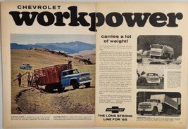 1965 Print Ad Chevrolet Workpower Trucks Stake,Pickup,Delivery Chevy - £13.38 GBP