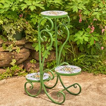 Zaer Ltd. Mosaic Tile Furniture (3 Pot Plant Stand, Sydney Green) - £78.62 GBP