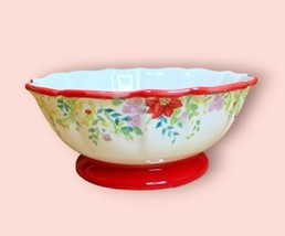 Pioneer Woman Holiday Cheer Floral Footed 7&quot; Bowls Retired Set of 5 - £118.34 GBP