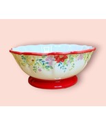Pioneer Woman Holiday Cheer Floral Footed 7&quot; Bowls Retired Set of 5 - £116.80 GBP
