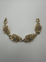 Vintage Coro Faux Pearl Gold Bracelet 7.25” X 1.6cm BrB6 - $25.25