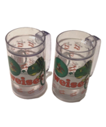 Set of 2 Budweiser Half Filled Liquid Lizards Plastic Beer Mugs Vintage 90s - £16.93 GBP