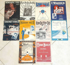 Lot of 10 Antique 1920&#39;s Sheet Music -Art Deco Cover Artwork-Vtg 20s- #5 - £52.30 GBP