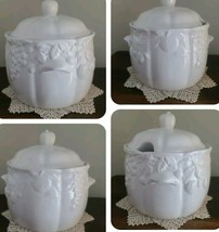 Vintage ~ Handcrafted ~ 3 Qt ~ Ceramic Soup Tureen ~ Covered Dish ~ Fruit Design - £47.94 GBP