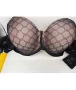 SOMA BRA 36G Stunning Support Geo Lace Balconette Bra - Black Lace over Pink - $17.82