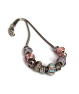 European Style Murano Glass Colorful Charm Bead Necklace - £12.32 GBP
