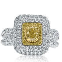 Authenticity Guarantee 
2.01 Ct Cushion Natural Fancy Yellow Diamond Proposal... - £4,327.52 GBP