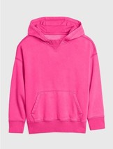 New Gap Teen Girls Pink Rose Long Sleeve Cotton Blend Pullover Hoodie Sz 10 - $29.69