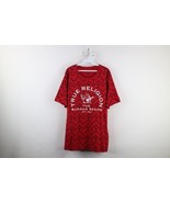 True Religion Mens XL Spell Out All Over Print Short Sleeve T-Shirt Red ... - $39.55