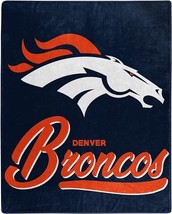 NFL Denver Broncos Royal Plush Raschel Throw Blanket Signature Design 50x60 - £31.38 GBP