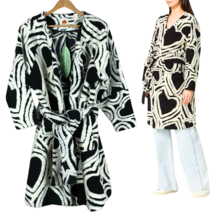 FARM RIO Women&#39;s Jacquard Fleece &#39;Wild Hearts&#39; Oversized Wrap Coat NWT XS - £107.21 GBP