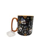 10 Strawberry Street Halloween 18 oz Coffee Soup Mug Skulls Peace Orange... - $366.69 MXN