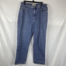 Vintage LL Bean Jeans Original Fit Blue Denim Women&#39;s 16 (33x29)  Plaid Lining - £10.99 GBP