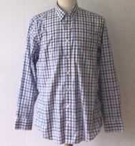 CHARLES TYRWHITT 100% Cotton Button Down Blue Plaid Shirt (Size L) - £11.75 GBP