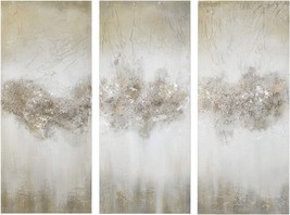 Madison Park Wall Art Living Room Décor - Embellished Hand Painted, Taupe 3 Pc.. - £107.06 GBP