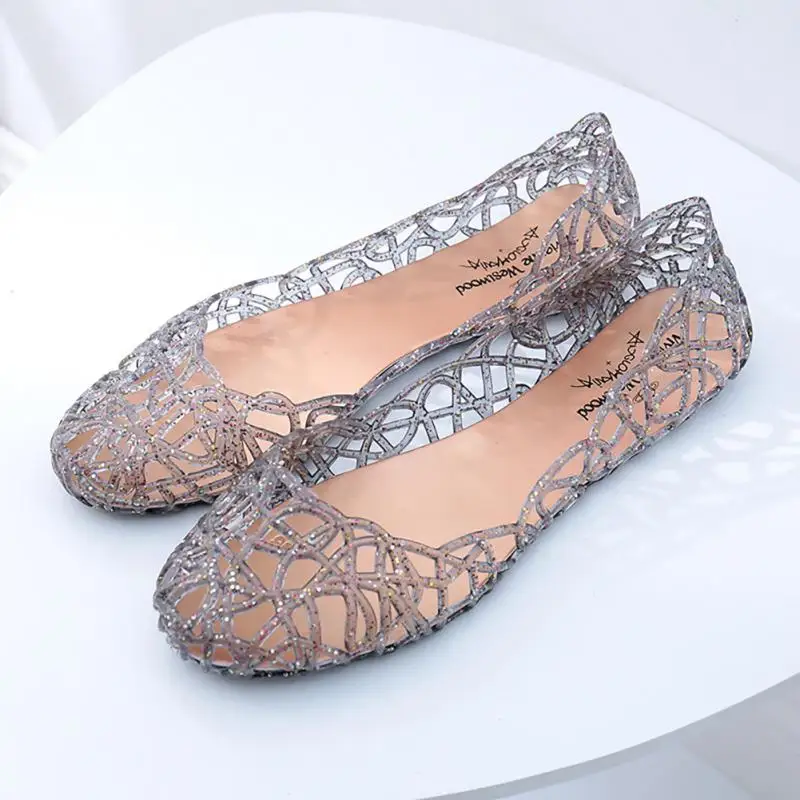  jelly shoes breathable flats shoes hollow out slip fashion shoe ladies footwear sandal thumb200