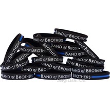 50 BAND OF BROTHERS Thin Blue Line Wristband Bracelets with The Thin Blue Line - £38.27 GBP