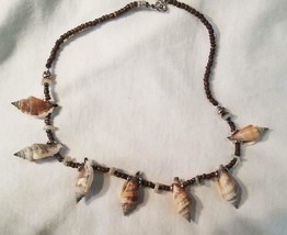 2 Large Sea Shells On Coconut Shell Necklace Jewelry #007 Shell Necklaces New - £5.19 GBP