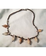 2 LARGE SEA SHELLS ON COCONUT SHELL NECKLACE jewelry #007 shell necklace... - $6.60