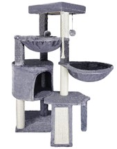 Xin Three Layer Cat Tree with Cat Condo and Two Hammocks,Grey 37.4&quot; 37.4... - $69.99