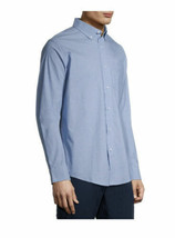 George Men&#39;s Long Sleeve Button Down Poplin Shirt Size 2XL 50-52 Solid Blue - £14.14 GBP