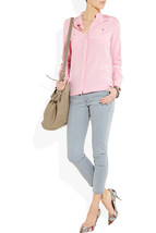 New $480 Womens Designer Superfine Prince Jeans Crop 25 Light Gray Italy... - £373.31 GBP