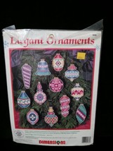 Vintage 1993 Dimensions #9086 Christmas Holiday Elegant Ornaments Cross Stitch  - £27.24 GBP
