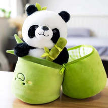 Cute Chinese Panda Doll with Removable Bamboo Tube PP Cotton Pillow Soft Plush D - £2.43 GBP+