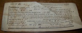 1838 Antique Edinburgh Ny Saratoga Cty Justice Judgement Legal Notice Document - £12.65 GBP