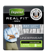 Depend Real Fit For Men Underwear 8 Pack in Large - $1,604.82 MXN