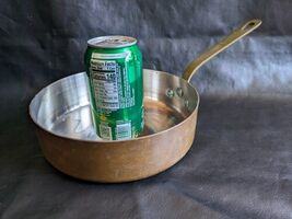 Williams Sonoma Copper Sauce Pan 8 x 2.25 In Brass Handle France No Lid - $114.30