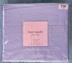 NEW Kate Spade Westen Twin Sheet Set Purple Lavender Sateen 100% Cotton 300ct - $73.25