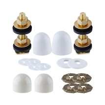 Solid Brass Toilet Floor Bolts And Caps Set, Toilet Bowl To Floor Bolts ... - $25.99