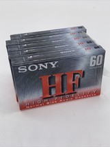 Lot of 5 SONY HF 60 Blank Audio Cassette Tapes 60 Min High Fidelity New Sealed - £10.97 GBP