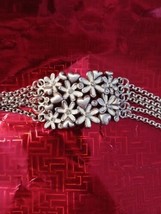 Brighton Bracelet Flower Bouquet White Enamel  Silver Multi Chain RARE - $42.08