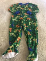 Joe Boxer Boys Green Blue Orange Dinosaurs Fleece Long Sleeve Pajamas 18 Months - $5.64