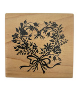 PSX Wildflower Heart Vine Wreath Bird Bow Rubber Stamp F-1710 Vintage 19... - $12.08 CAD