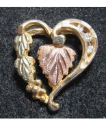 RGC Riddles Group 10k  12k Black Hills Gold 3 Diamond Heart Pendant Grap... - $3,046.13 MXN